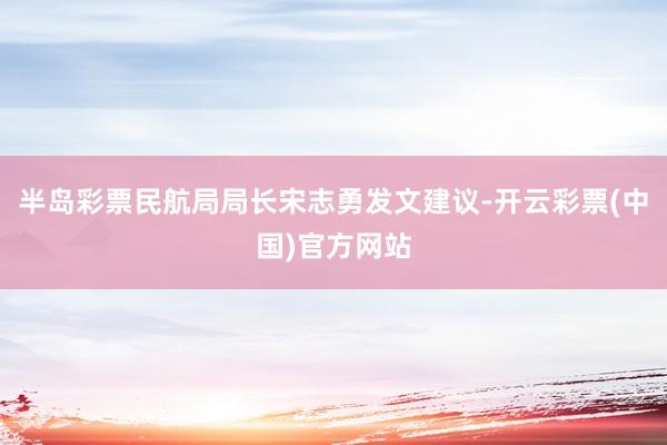 半岛彩票民航局局长宋志勇发文建议-开云彩票(中国)官方网站