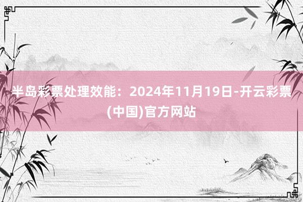 半岛彩票处理效能：2024年11月19日-开云彩票(中国)官方网站