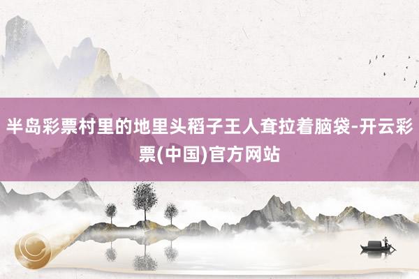 半岛彩票村里的地里头稻子王人耷拉着脑袋-开云彩票(中国)官方网站