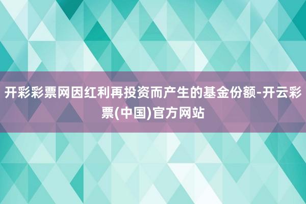 开彩彩票网因红利再投资而产生的基金份额-开云彩票(中国)官方网站